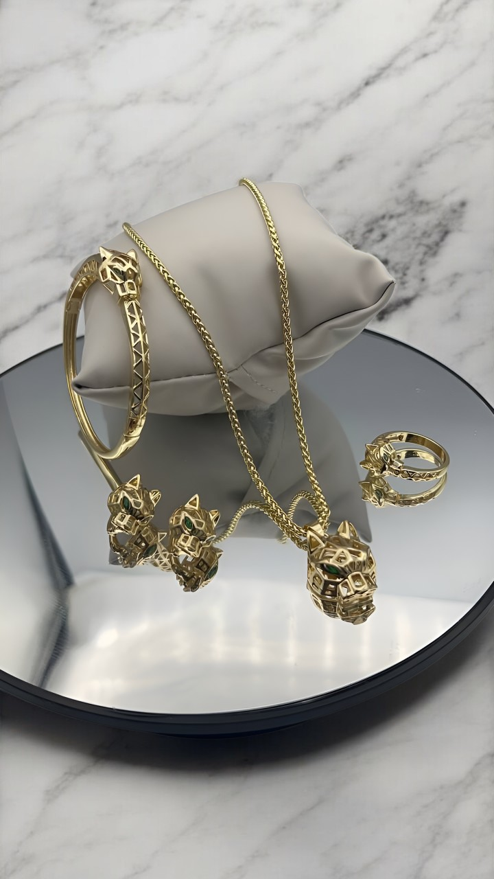 Parure Jaguar 4 Pieces Plaqué DS ( La Haute Qualité Garentie ) ⭐