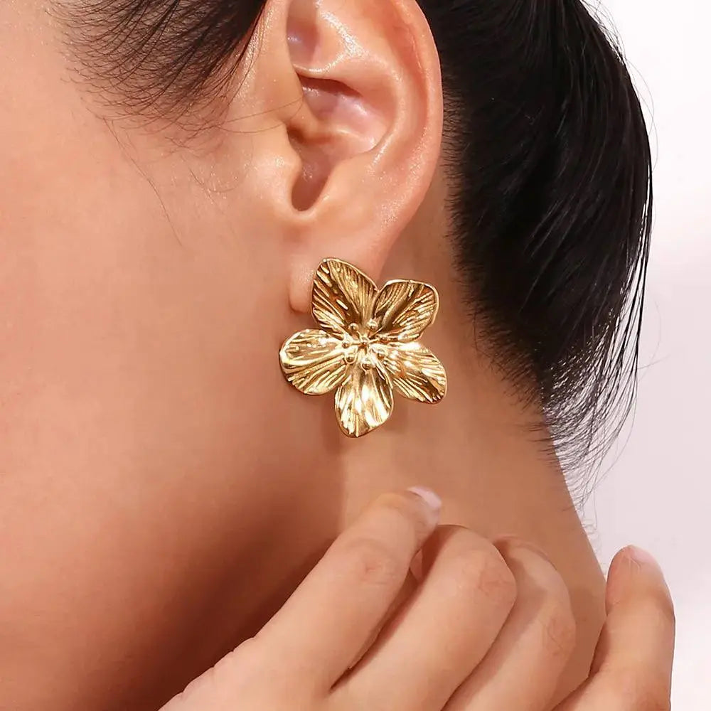 Boucle d'oreilles FLORA 🌸 Acier Inoxydable (La Haute Qualité Garentie) ⭐