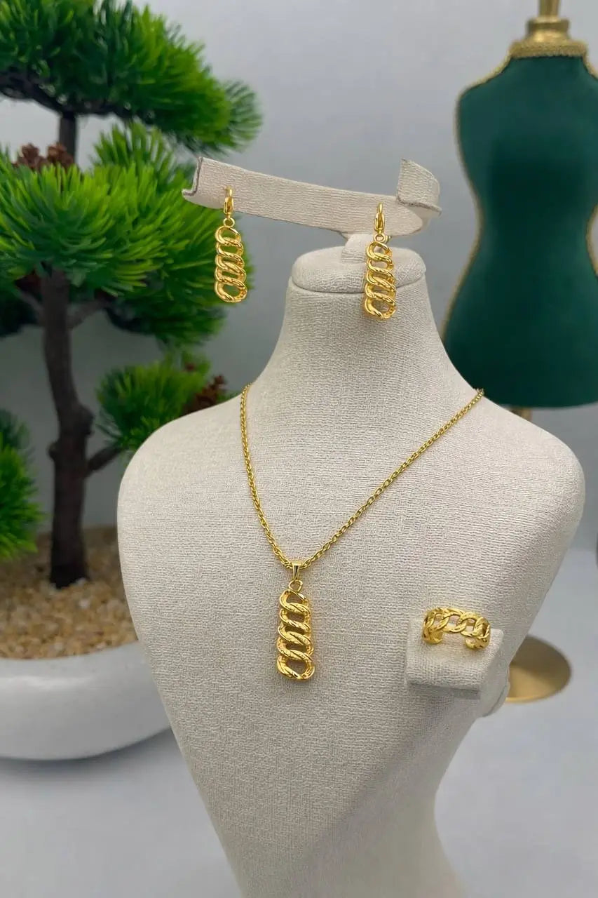 Parure GAZALIETTE 4 Pieces Plaqué XHL ( La Haute Qualité Garentie ) ⭐