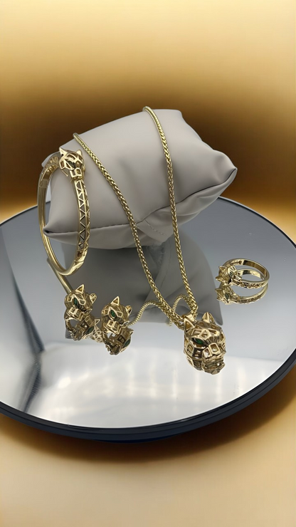 Parure Jaguar 4 Pieces Plaqué DS ( La Haute Qualité Garentie ) ⭐