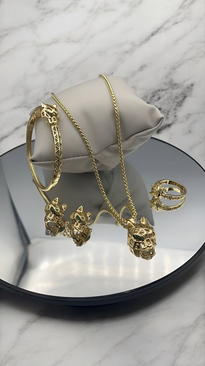 Parure Jaguar 4 Pieces Plaqué DS ( La Haute Qualité Garentie ) ⭐