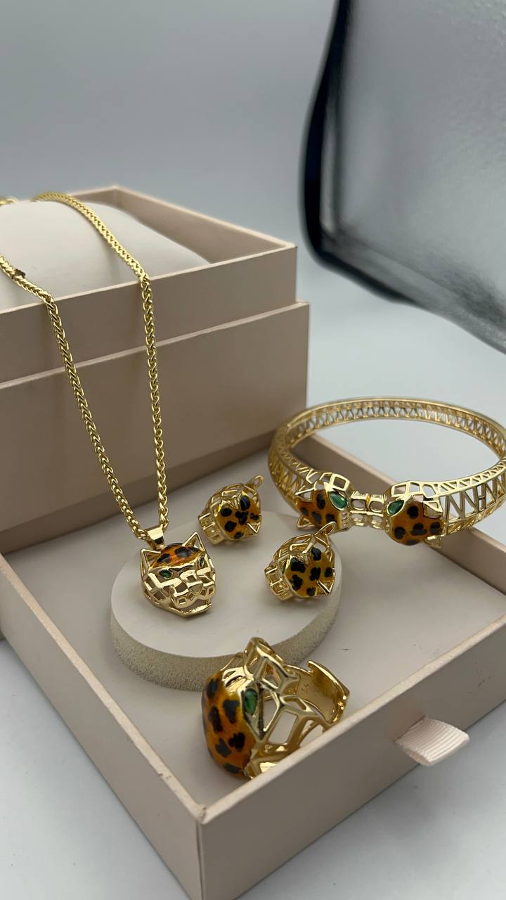 Parure Jaguar 4 Pieces Plaqué DS ( La Haute Qualité Garentie ) ⭐