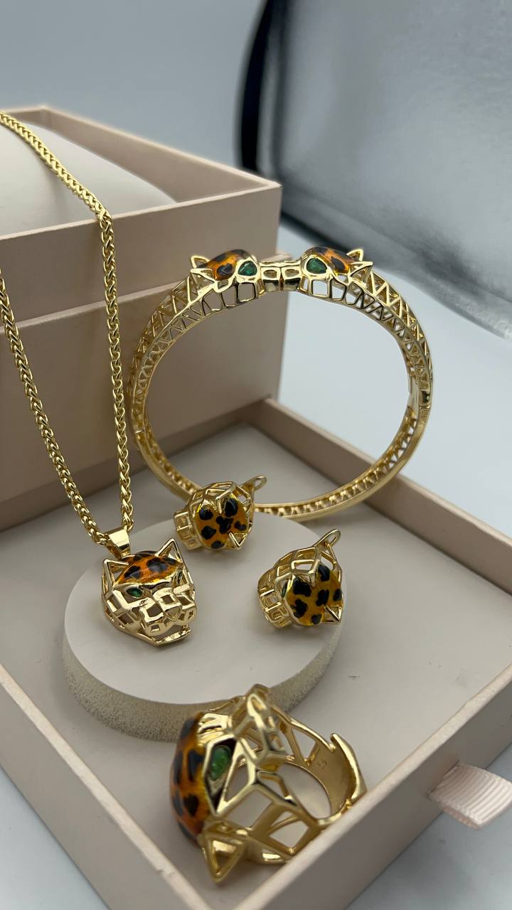 Parure Jaguar 4 Pieces Plaqué DS ( La Haute Qualité Garentie ) ⭐